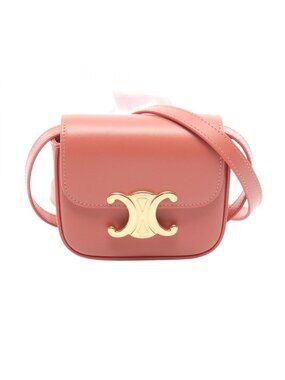 Celine Shoulder Bag Mini Claude Mauve Pink Leather Triomphe